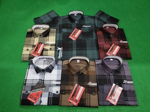 Kids Double Pocket Checks Shirts, Feature : Breathable