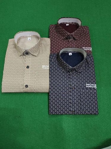 D9 Cotton Twill Print Kids Shirts, Style : Full Sleeve