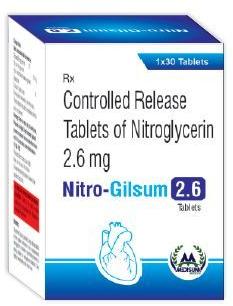 Nitro-Gilsum 2.6mg Tablets, Packaging Type : Blister