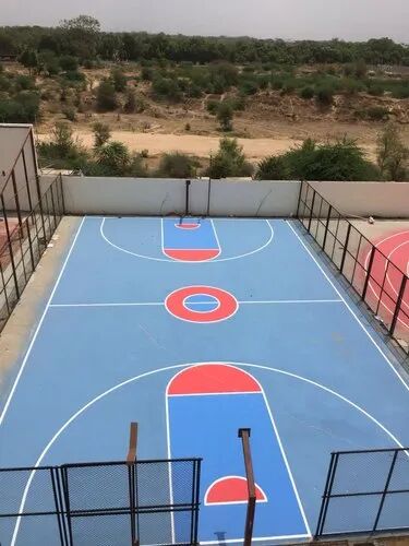 Synthetic Acrylic Basketball Court, Color : Blue Base