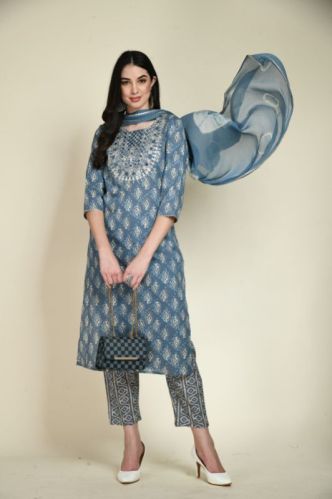 Cotton Ladies Kurta Set, Size : XXL, XL, M