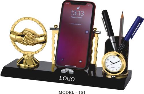 Polished Wooden & Metal Desktop Items 151, Color : Golden