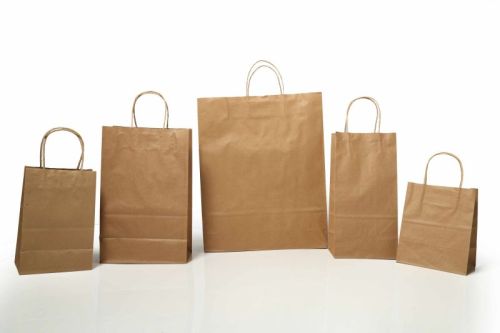 Plain Brown Kraft Paper Bag, For Shopping, Technics : Hand Made