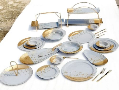 Printed Ceramic Sand Dinner Set, Size : Standard