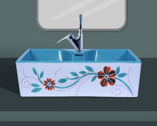 Alpine Blue Square Table Top Wash Basin