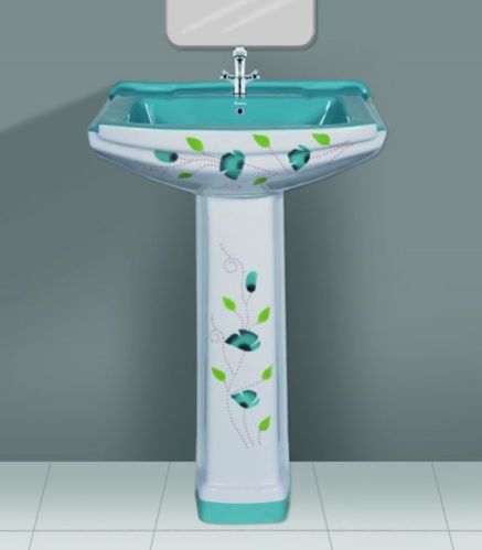 Aqua Green Designer Series Sophia Wash Basin Pedestal Set