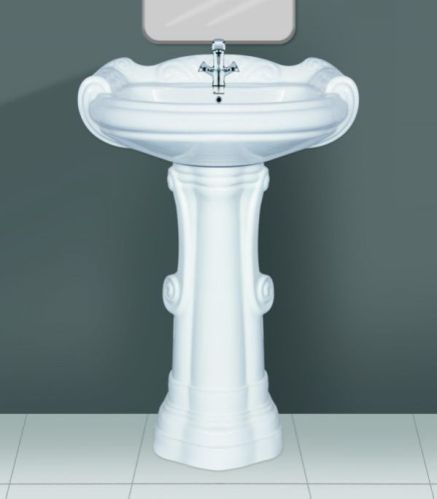 Big Sterling Plain Series Wash Basin Pedestal Set