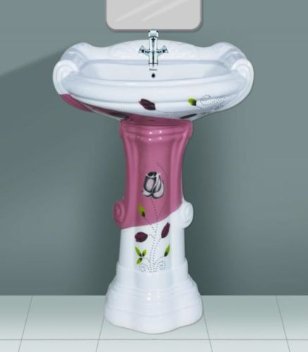 Magenta Designer Series Big Sterling Wash Basin Pedestal Set