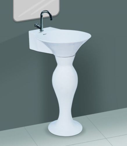 Dolphine Plain Series Wash Basin Pedestal Set