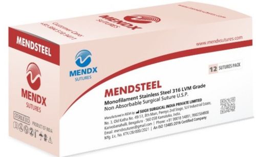 Mendsteel Monofilament Stainless Steel Non Absorbable Sutures