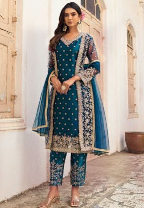 Polyester Ladies Designer Suits, Fit Type : Regular Fit