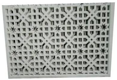 Rectangular White GRC Jali