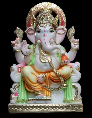 Multicolor 12 Inch Kiran Ganesh Statue