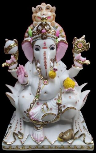 Hari Pratishtha Polished Polyresin 24 Inch Kamal Ganesh Statue