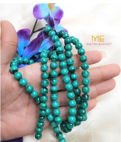 Malachite Stone Bead Strand, Size : 16inc