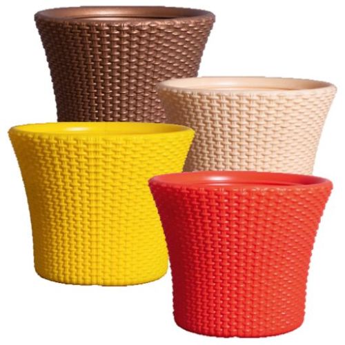 Dotted Non Polished Plastic Pot, For Outdoor Use Indoor Use, Planting