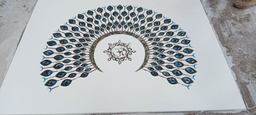 Green Polished Marble Inlay Work, For Temple Decoration