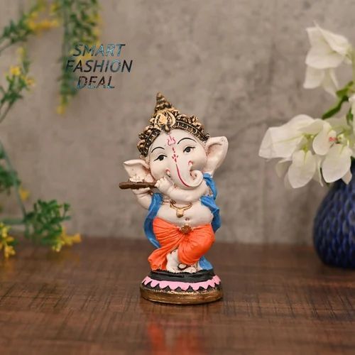 Painted Polyresin Ganesh Statue, Packaging Type : Carton Box