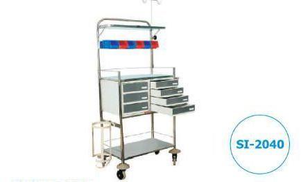 Stainless-steel Polished Hospital Crash Cart Trolley, Feature : Durable, High Quality, Shiny Look