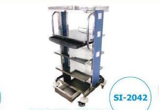 Rectangular Metal Polished Hospital Monitor Trolley, Feature : Durable, Fine Finishing, High Quality