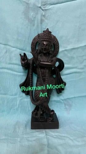 Plain Black Marble Krishna Statue, Packaging Type : Wooden Box
