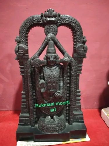Black Marble Tirupati Balaji Statue, For Shiny, Dust Resistance, Pattern : Carved