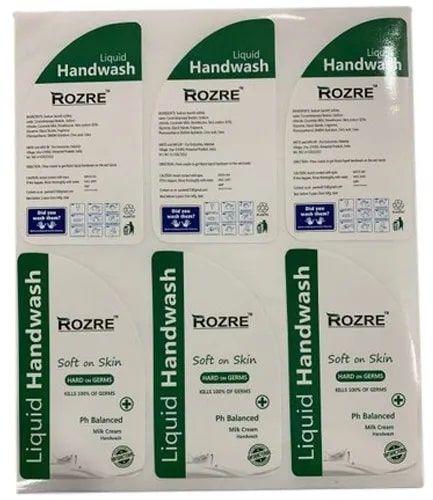 Glossy PVC Hand Wash Printed Labels, Size : Standard