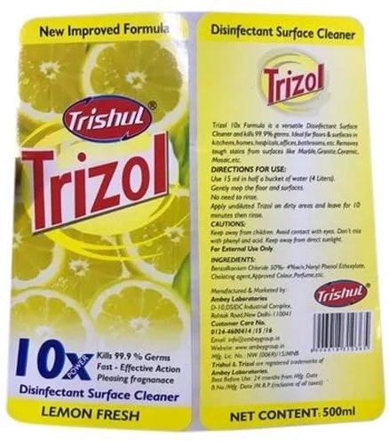 Glossy PVC Surface Cleaner Printed Labels, Size : Standard