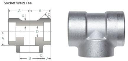 ASME B16.11 Socket Weld Tee