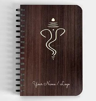 Customized MDF Cover Spiral Diaries, Color : Brown