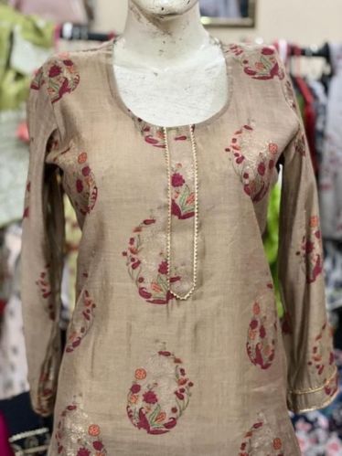 Printed Silk Cotton Kurti, Size : M, XL