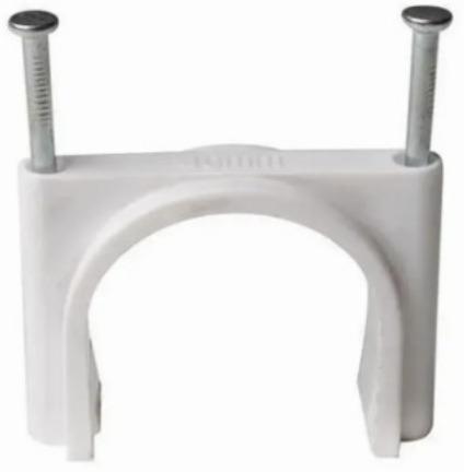 NN White UPVC Nail Clamp, For Pipe Stopper, Packaging Type : Packet