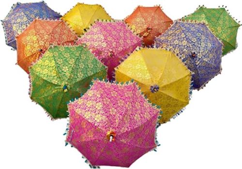 Marusthali Printed Cotton Handmade Wedding Umbrella, Size : Standard