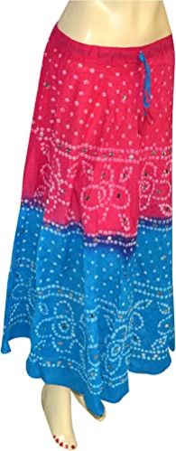 Ladies Tie Dye Bandhani Skirt, Style : Long
