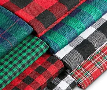 Spun Polyester Plaid Fabric