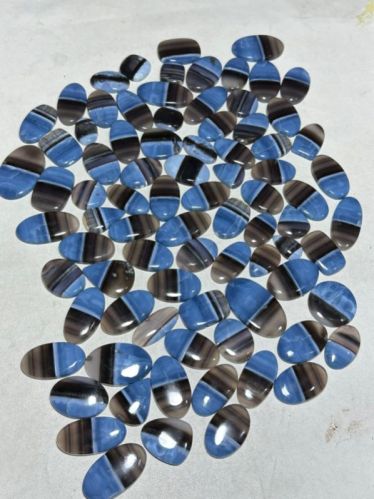 NEWSANDALIGEMS Polished Blue Opal Cabochon, Size : 20mm, 24mm