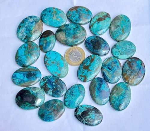 Polished Printed Natural Shattuckite Cabochon, Size : 12mm, 16mm, 20mm, 24mm