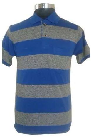 Mens Striped Cotton T Shirts, Size : XXL, XL, L