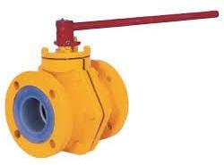 High Pressure Mild Steel Teflon Lined Ball Valve, For Gas Fitting, Water Fitting, Color : Yellow