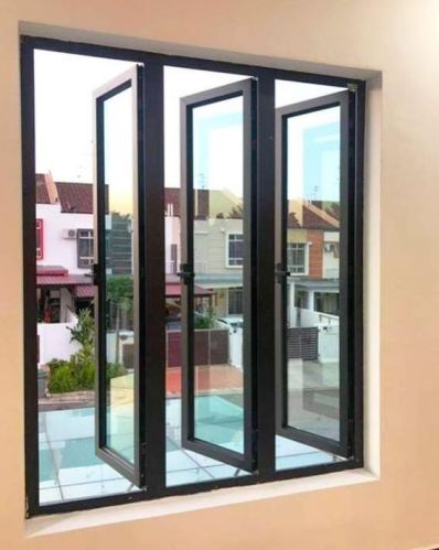 Rectangular Polished Aluminium Casement Window, Color : Black