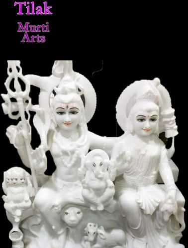 Plain Gauri Shankar Marble Statue, For Worship, Temple, Interior Decor, Office, Home, Gifting, Garden