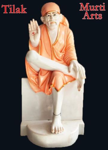 Polished Sai Baba Marble Statue, For Shiny, Dust Resistance, Pattern : Printed