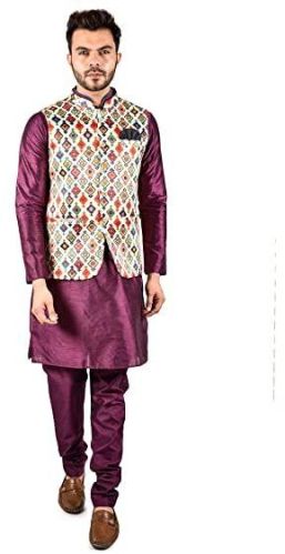 Printed Pure Cotton Mens Traditional Kurta, Size : Customised