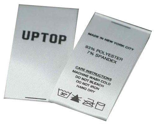 Satin Printed Label, For Garments, Color : White