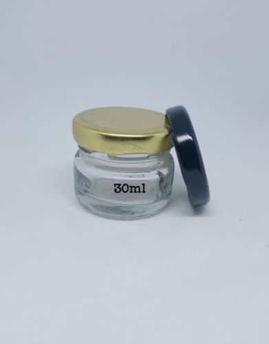 Transparent Round Clear Glass Jar, For Packing Food, Cap Material : Aluminium