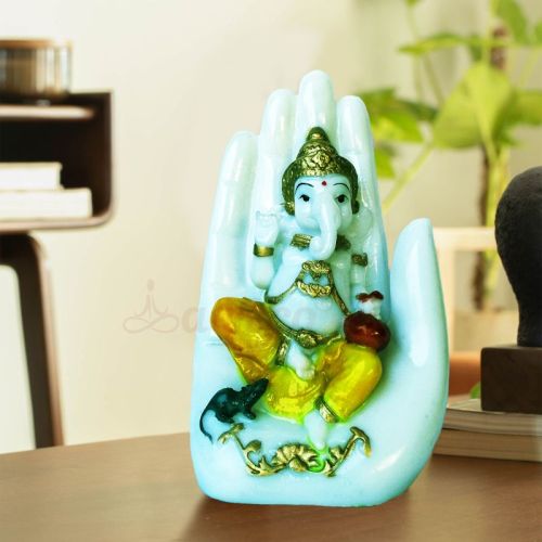 Aabco Polyresin Hath Ganesha Statue, For Home / Office Decor, Gifting, Size : 4 * 6 Inch