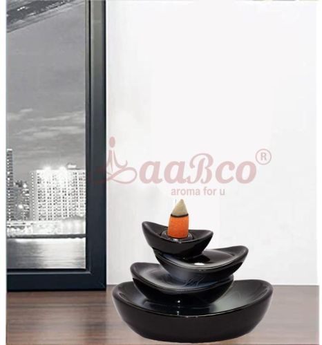 New Ceramic Boat Black Back Flow Smoke Fountain