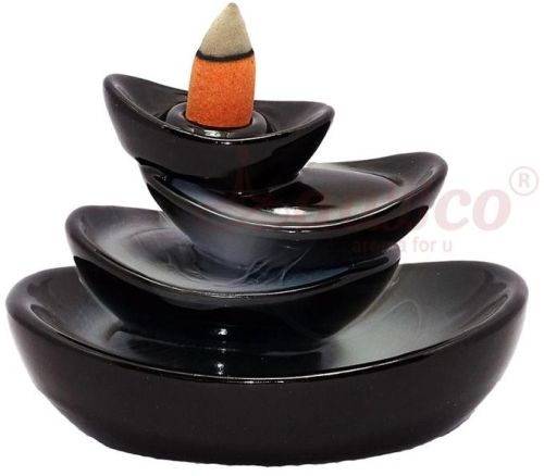 New Resin Boat Black Back Flow Smoke Fountain