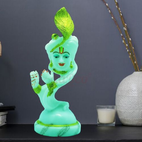 Polyresin Pankh Krishna Statue, For Interior Decor, Office, Home, Gifting, Garden, Religious Purpose