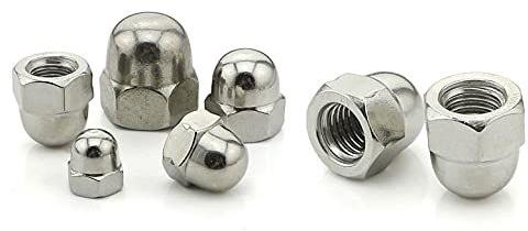 Stainless Steel Dome Nut, For Pipe Fitting Industrial Use, Feature : Watertight Joints, Resembling Roofing